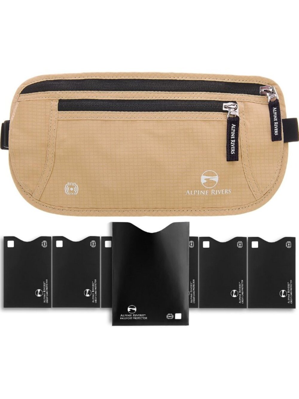 Travel Money Belt - RFID Blocking Hidden Wallet, Sahara Sand Color, Secure